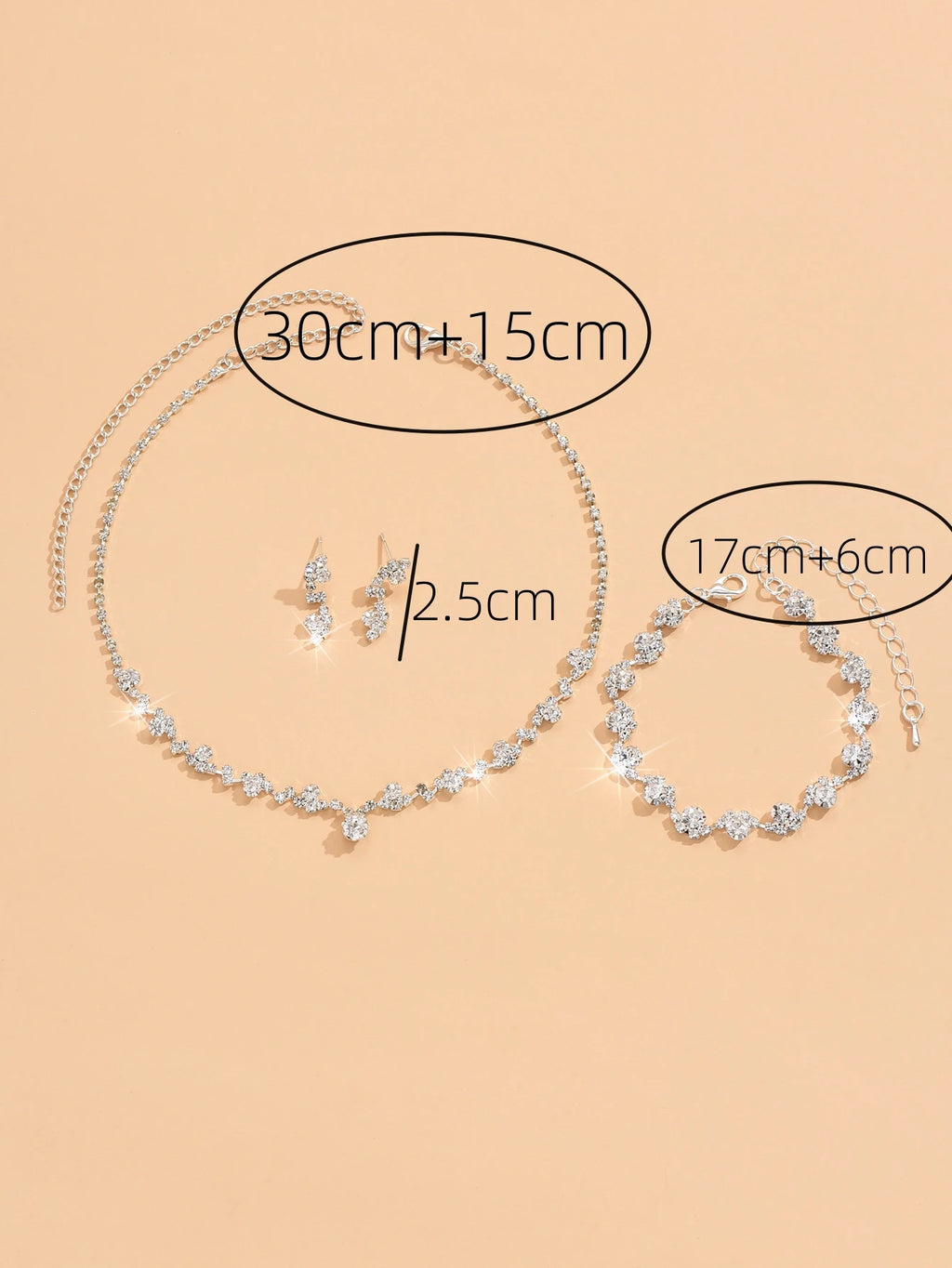 4-Piece Flower Jewelry Set for Women – Necklace, Earrings & Bracelet Wedding Party Accessories