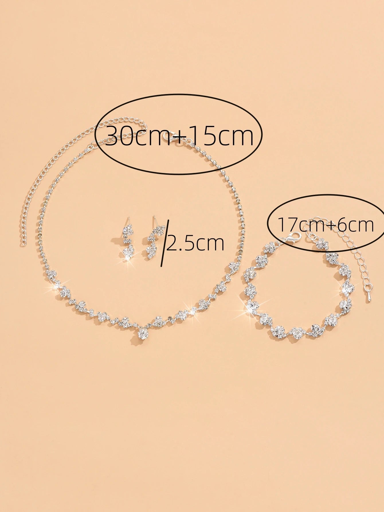 4-Piece Flower Jewelry Set for Women – Necklace, Earrings & Bracelet Wedding Party Accessories