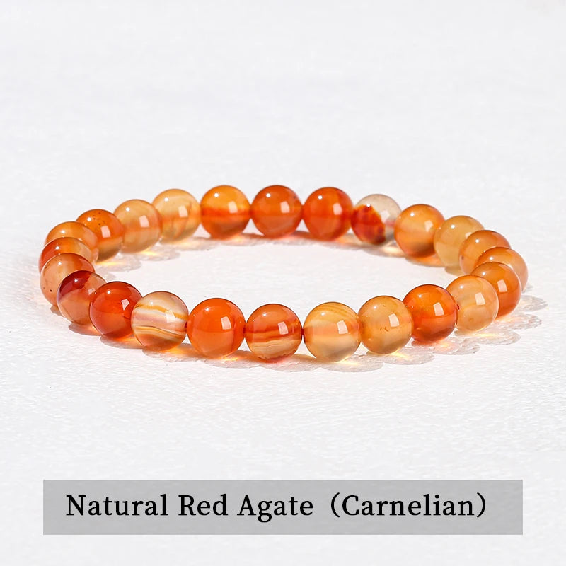 Natural Stone Beaded Bracelet – Amethyst, Tiger Eye, Quartz & Agate Strand