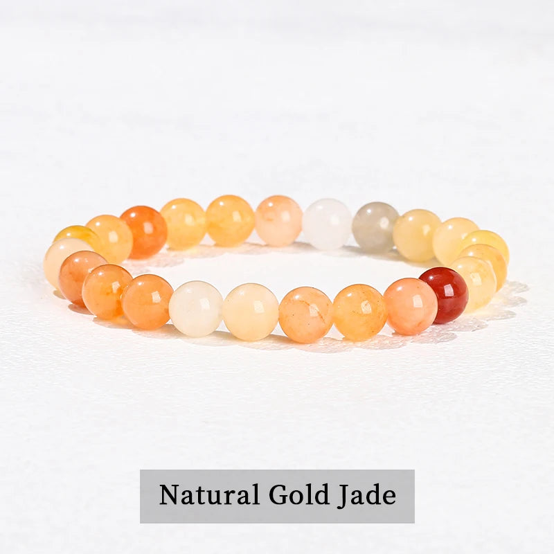 Natural Stone Beaded Bracelet – Amethyst, Tiger Eye, Quartz & Agate Strand