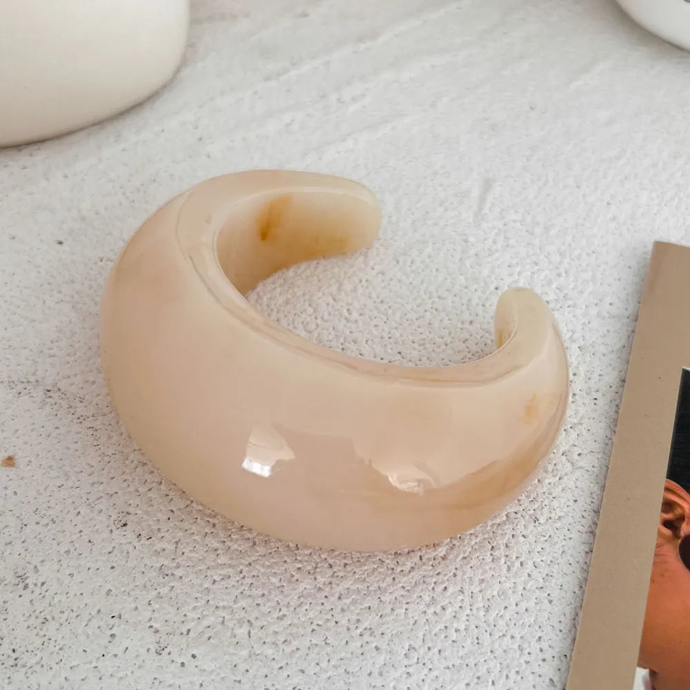 Vintage Punk Resin Acrylic Geometric Bangle Bracelet – Unisex Hip-Hop Rock Style