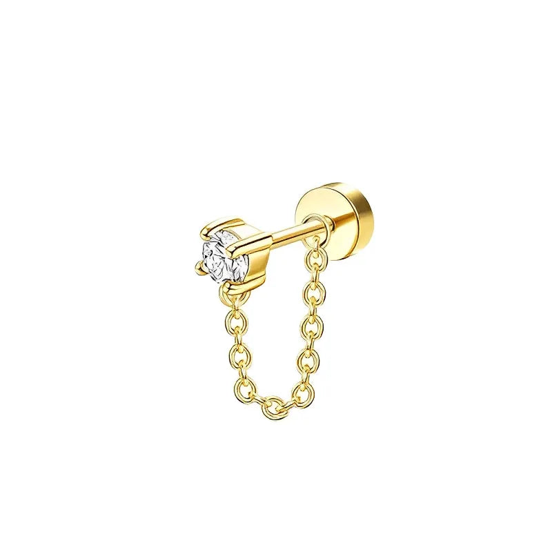 Stainless Steel Stud Earrings for Sensitive Ears – Flat Back Hoop Cartilage