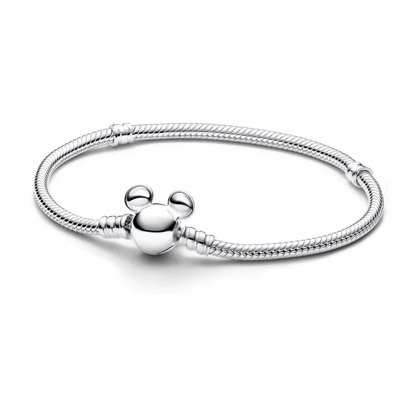 925 Sterling Silver Hello Kitty Snake Chain Charm Bracelet for Women