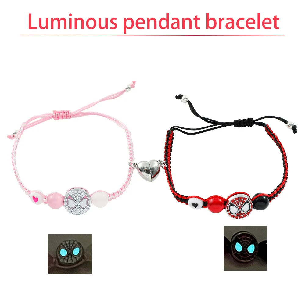 Spiderman Friendship Rope Bracelet – Matching Beaded Charm Jewelry for Couples & Friends