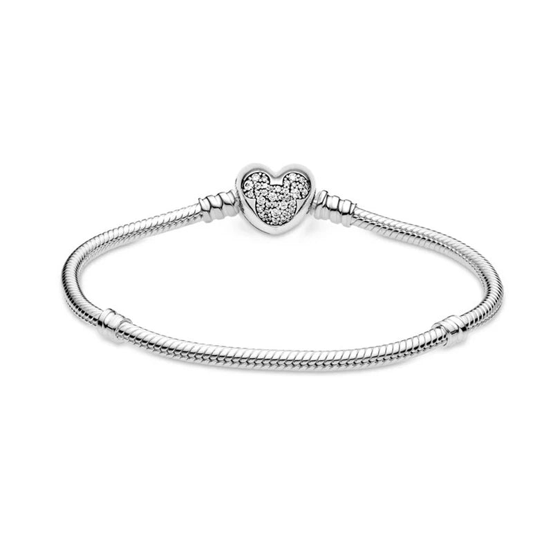 925 Sterling Silver Hello Kitty Snake Chain Charm Bracelet for Women