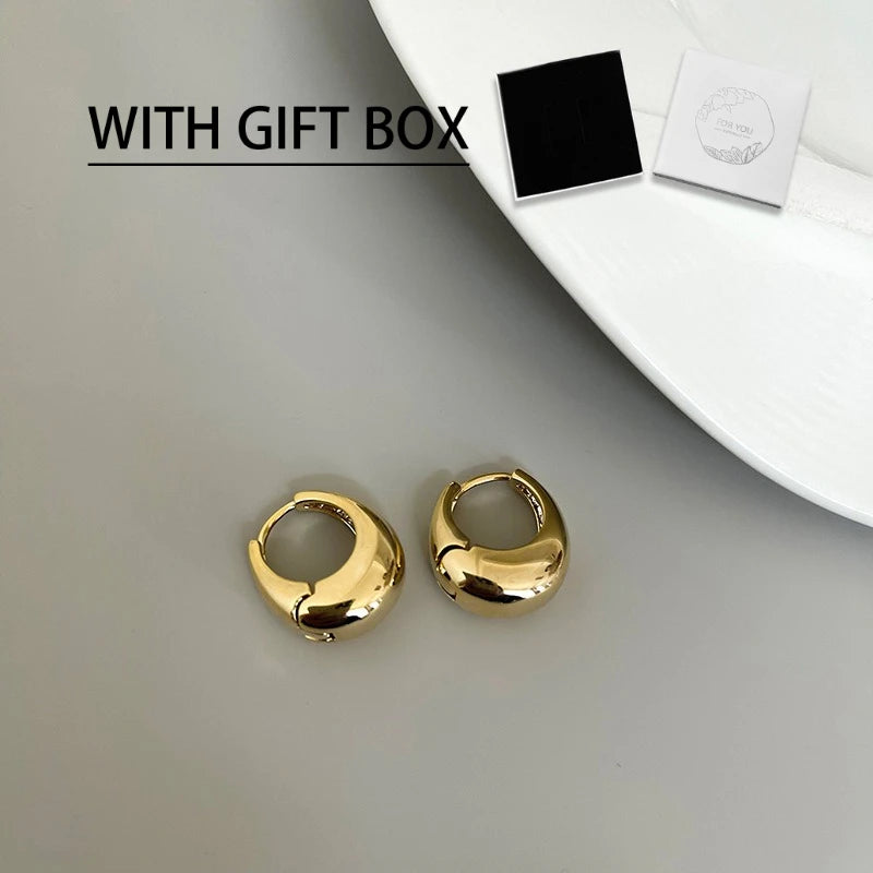 Elegant 3D Metal Stud Earrings for Women – Copper Fashion Jewelry Gift