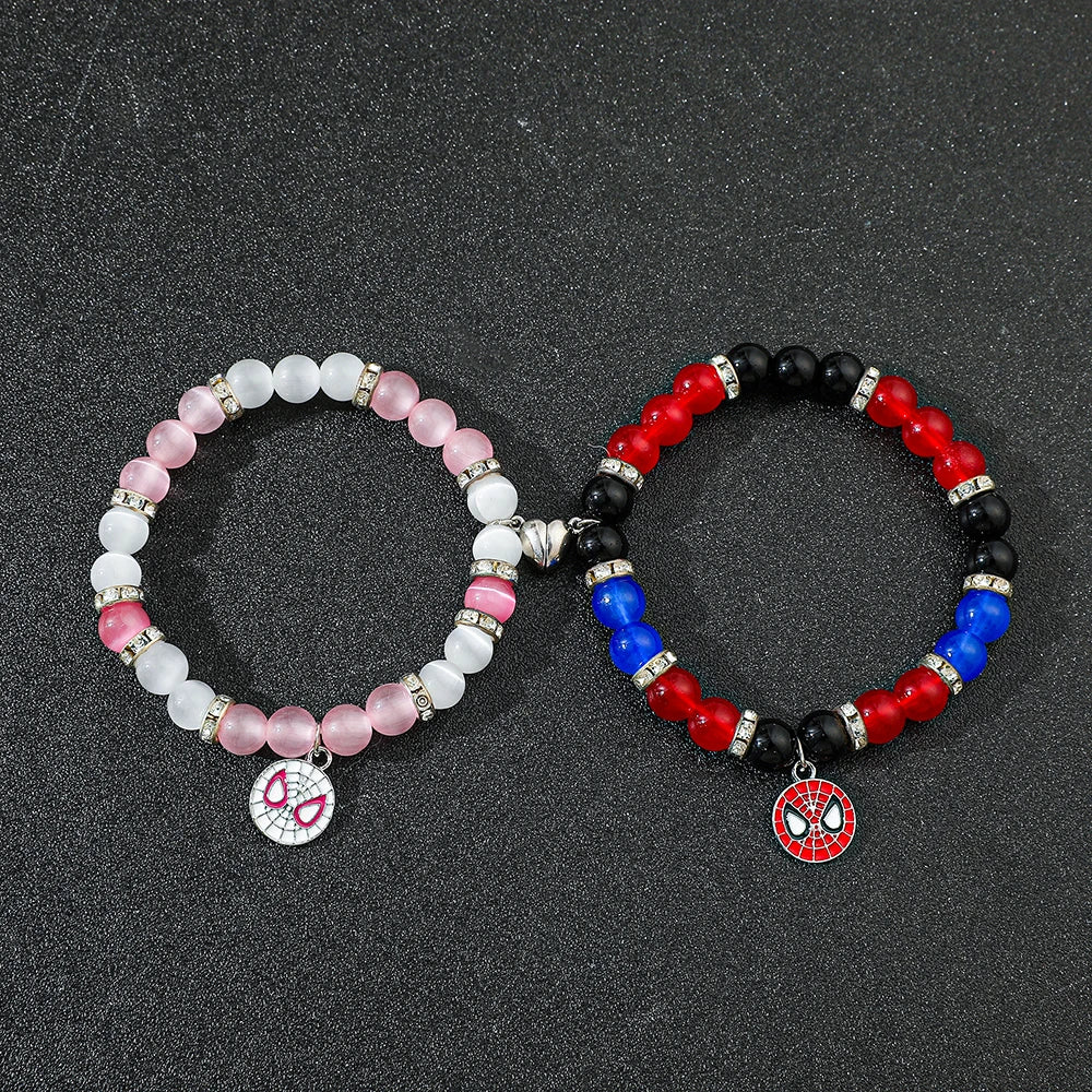 Spiderman Friendship Rope Bracelet – Matching Beaded Charm Jewelry for Couples & Friends