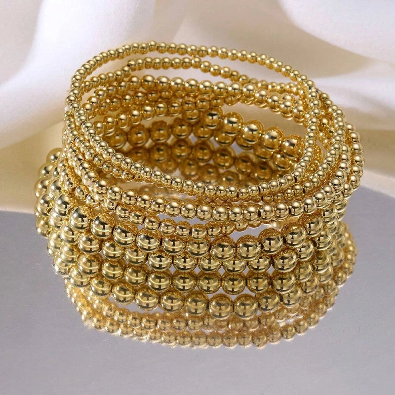 Vintage Bohemian Beaded Bracelet Set for Women – Minimalist Round Design