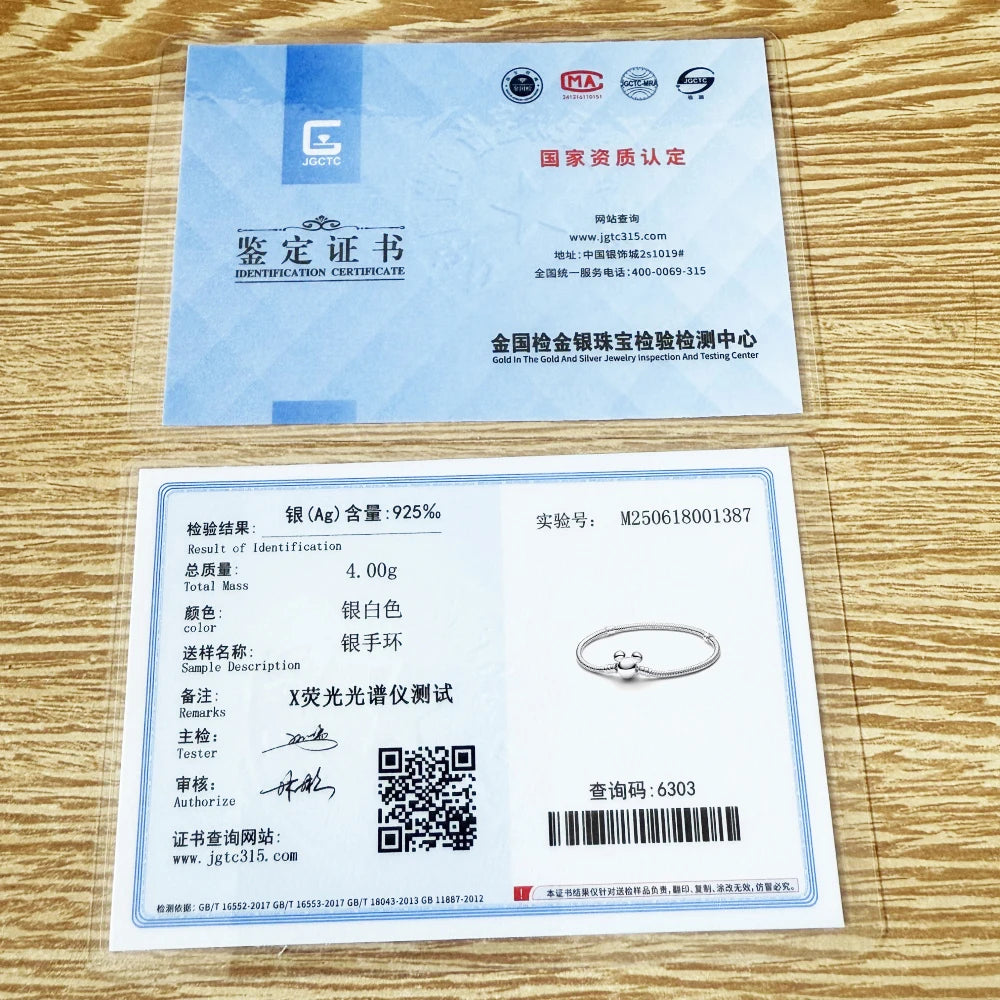 925 Sterling Silver Hello Kitty Snake Chain Charm Bracelet for Women