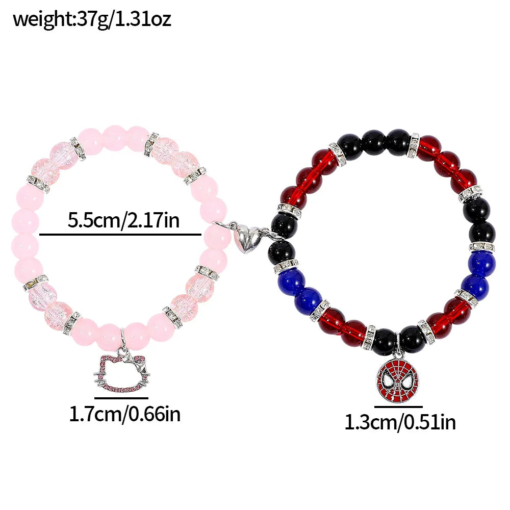 Spiderman Friendship Rope Bracelet – Matching Beaded Charm Jewelry for Couples & Friends