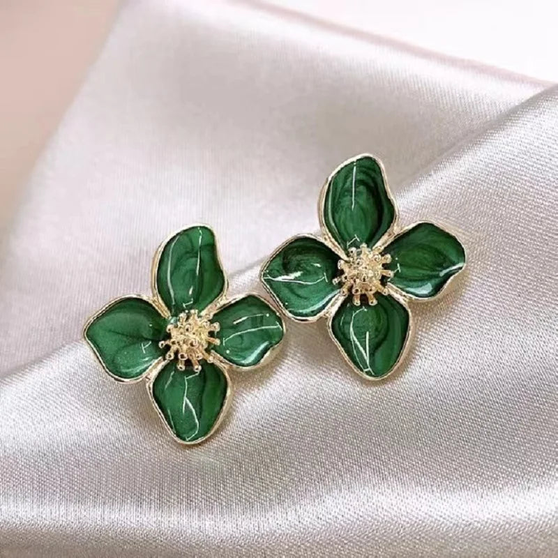 Sweet Flower Stud Earrings for Women – Vintage Zinc Alloy Fashion Jewelry