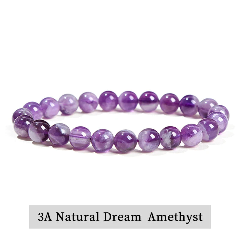 Natural Stone Beaded Bracelet – Amethyst, Tiger Eye, Quartz & Agate Strand