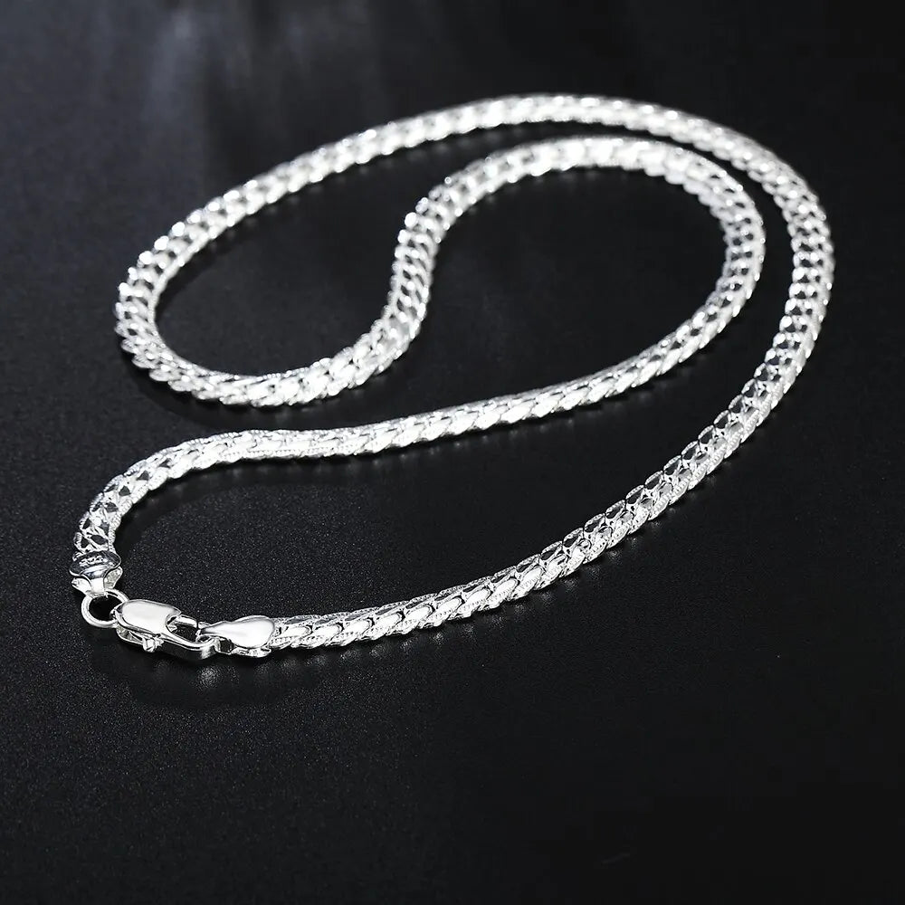 20–60cm Silver Color Necklace Chain for Men & Women – 6mm Classic Jewelry