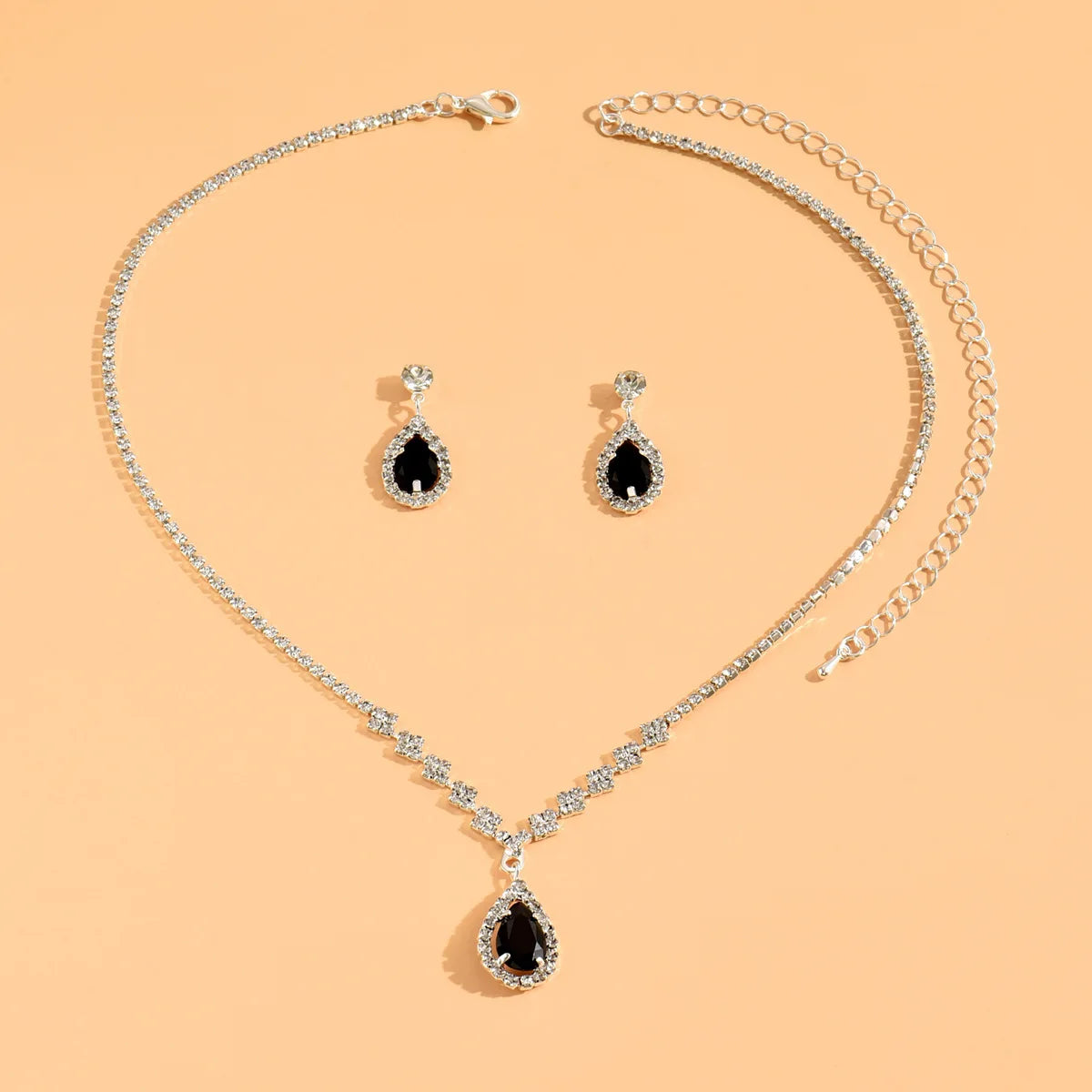 Water Drop Necklace & Earring Set for Women – Copper Alloy Wedding Party Jewelry